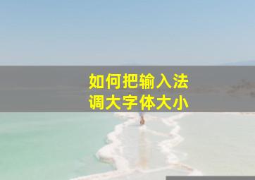 如何把输入法调大字体大小