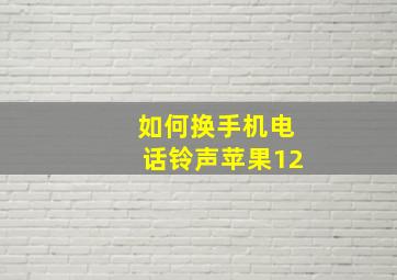 如何换手机电话铃声苹果12