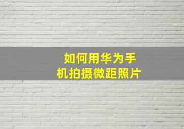 如何用华为手机拍摄微距照片