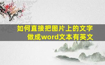 如何直接把图片上的文字做成word文本有英文