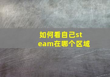 如何看自己steam在哪个区域