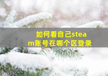 如何看自己steam账号在哪个区登录