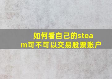 如何看自己的steam可不可以交易股票账户