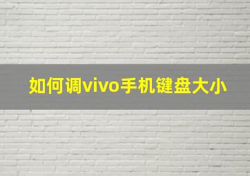 如何调vivo手机键盘大小