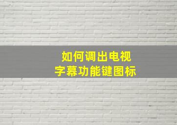 如何调出电视字幕功能键图标