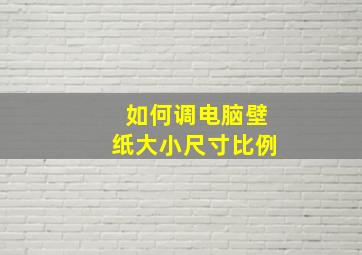 如何调电脑壁纸大小尺寸比例