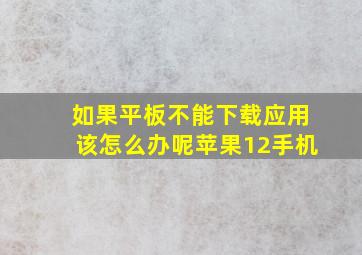 如果平板不能下载应用该怎么办呢苹果12手机