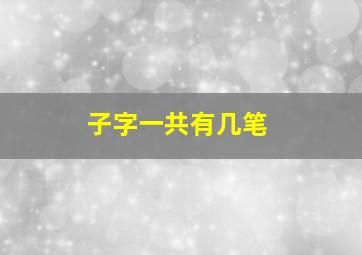 子字一共有几笔