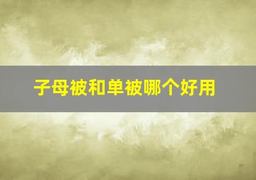 子母被和单被哪个好用