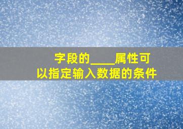 字段的____属性可以指定输入数据的条件