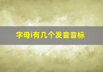 字母i有几个发音音标