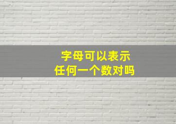 字母可以表示任何一个数对吗