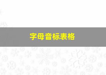 字母音标表格