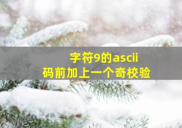 字符9的ascii码前加上一个奇校验