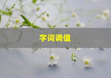 字词调值