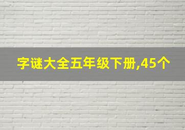 字谜大全五年级下册,45个