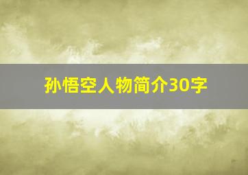 孙悟空人物简介30字