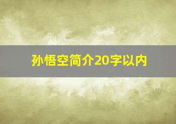 孙悟空简介20字以内