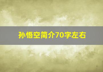 孙悟空简介70字左右