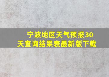 宁波地区天气预报30天查询结果表最新版下载