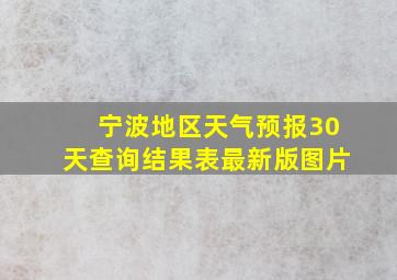 宁波地区天气预报30天查询结果表最新版图片