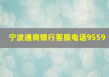 宁波通商银行客服电话9559