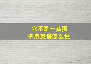 它不是一头狮子用英语怎么说