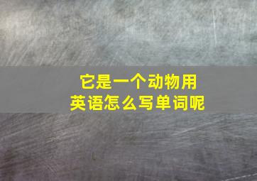 它是一个动物用英语怎么写单词呢