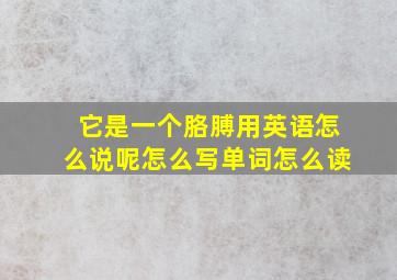 它是一个胳膊用英语怎么说呢怎么写单词怎么读