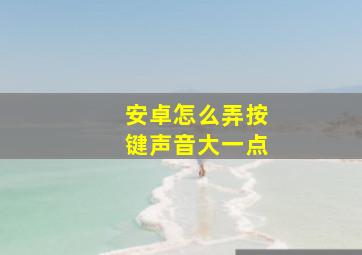 安卓怎么弄按键声音大一点