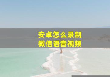 安卓怎么录制微信语音视频