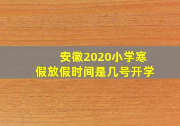 安徽2020小学寒假放假时间是几号开学