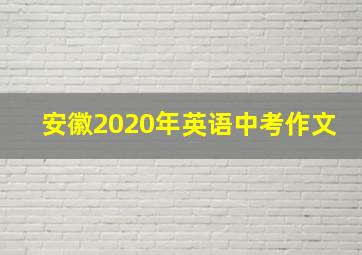 安徽2020年英语中考作文