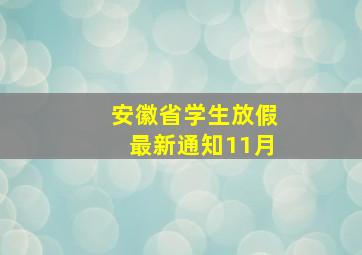 安徽省学生放假最新通知11月