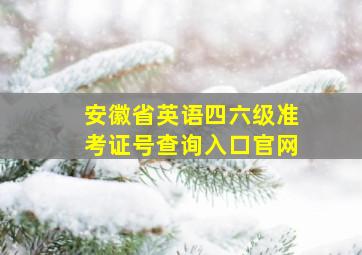 安徽省英语四六级准考证号查询入口官网