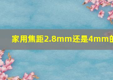 家用焦距2.8mm还是4mm的好