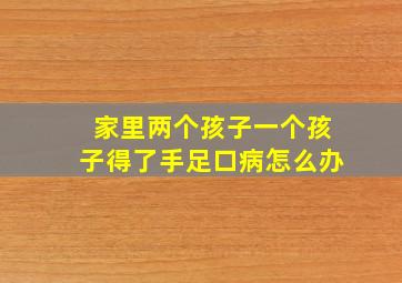 家里两个孩子一个孩子得了手足口病怎么办