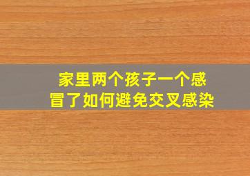 家里两个孩子一个感冒了如何避免交叉感染