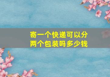 寄一个快递可以分两个包装吗多少钱