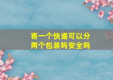 寄一个快递可以分两个包装吗安全吗