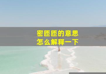 密匝匝的意思怎么解释一下