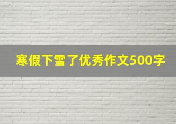 寒假下雪了优秀作文500字