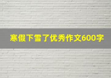 寒假下雪了优秀作文600字