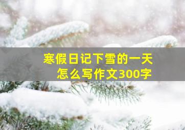 寒假日记下雪的一天怎么写作文300字