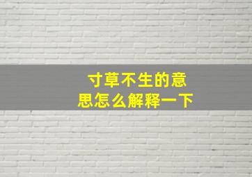 寸草不生的意思怎么解释一下