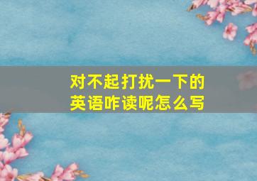 对不起打扰一下的英语咋读呢怎么写