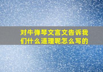 对牛弹琴文言文告诉我们什么道理呢怎么写的