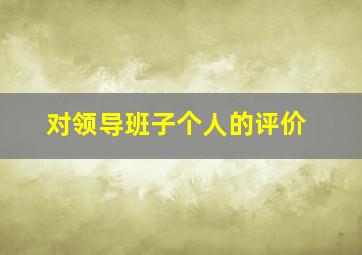 对领导班子个人的评价