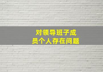 对领导班子成员个人存在问题