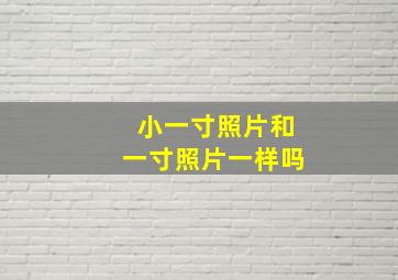 小一寸照片和一寸照片一样吗